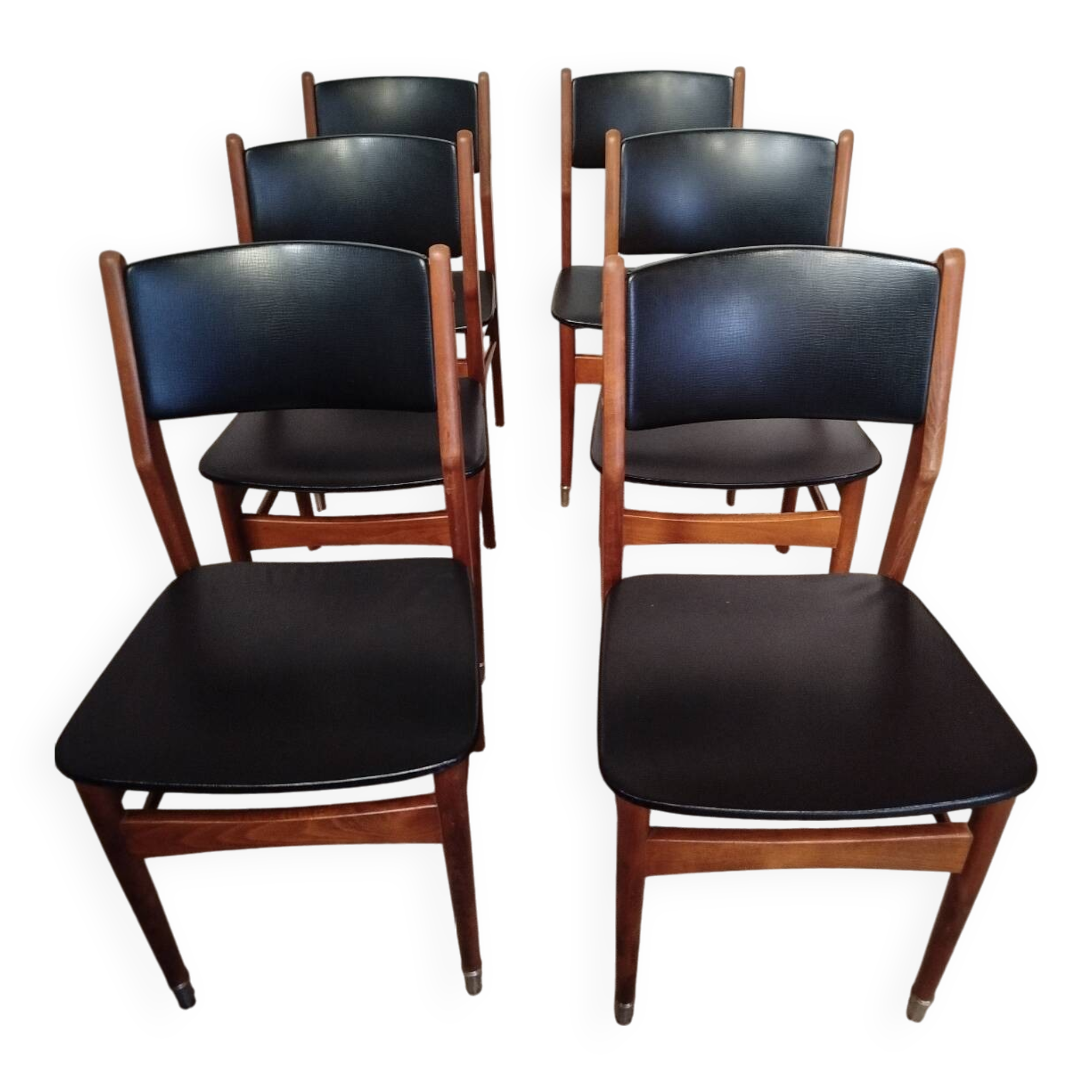 6 teak chairs from the 1970s