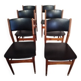 6 teak chairs from the 1970s