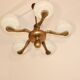 1930s-1940s chandelier – brass and glass, 5 x E27