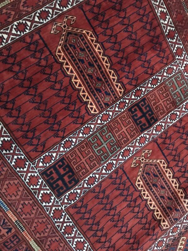 Carpet vintage Afghan pattern Hatchlou done hand 168 X 205 cm