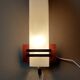 Modernist wall lamp teak, opaline and black metal 1960