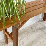 Folding bench in wood varnish vintage
