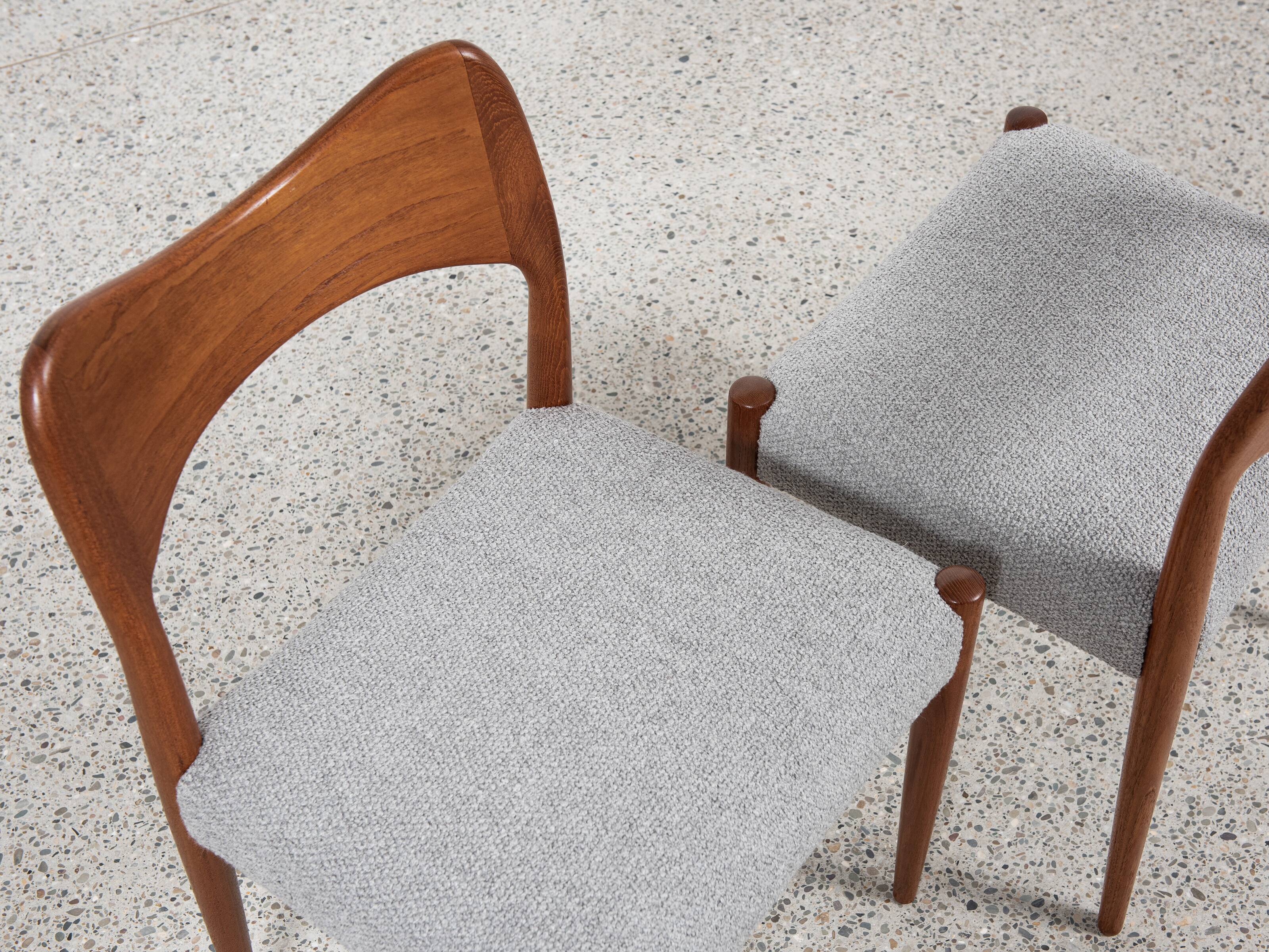 Midcentury set of 4 chairs in teak by Arne Hovmand Olsen for Mogens Kold