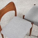 Midcentury set of 4 chairs in teak by Arne Hovmand Olsen for Mogens Kold