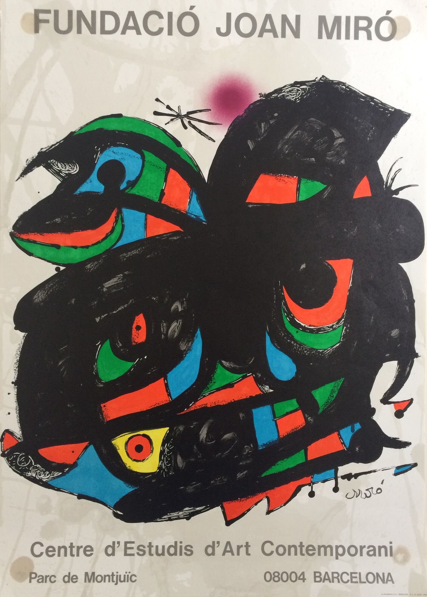 Joan MIRO, Centre d'Estudis d'Art Contemporani - Fundació Joan Miró, 1984. Lithographic poster