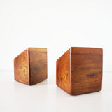 Vintage solid wood bookends
