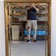 Louis XV style beaded mirror in gilded wood 115x85 cm