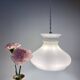 Vintage globe pendant light in white opaline