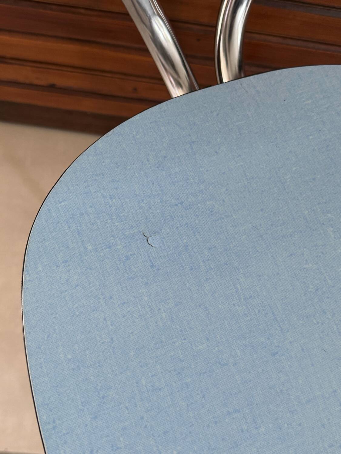 Set of 4 blue Formica chairs