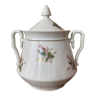 Pot et son couvercle en céramique à fleurs