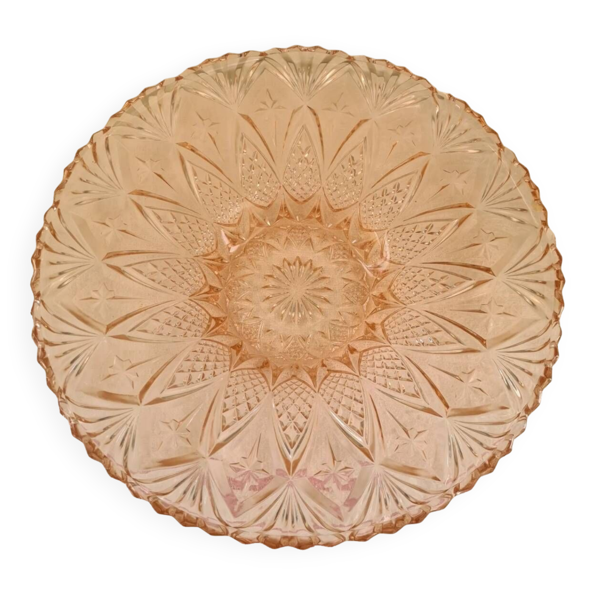 XL fruit basket pink glass