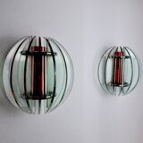 Paire d'appliques Veca bicolore, Italie, 1970