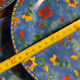 6 assiettes  plates vintage bleu/fleurs 19,5cm