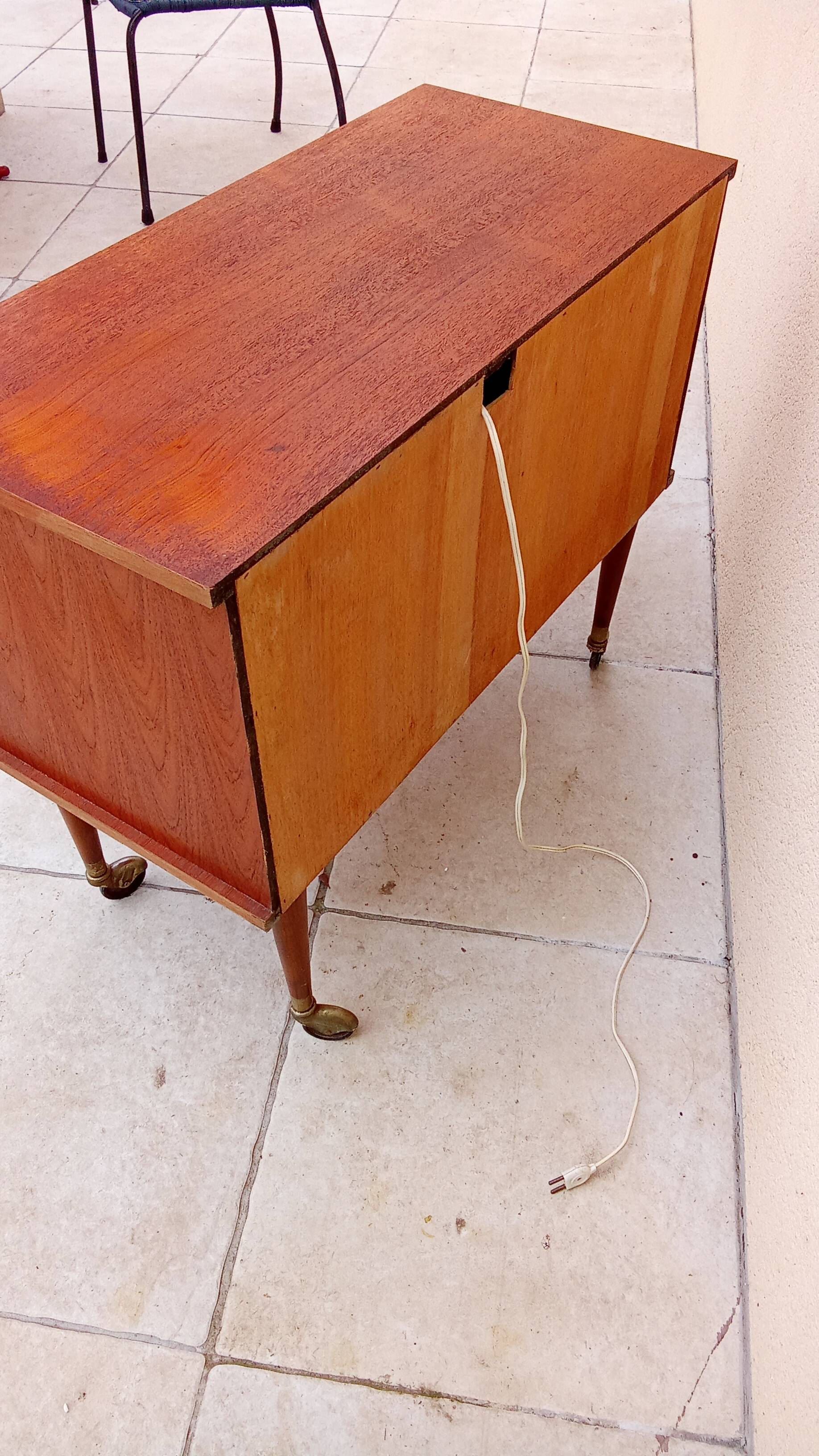 Scandinavian vintage teak TV bar cabinet