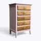 Commode vintage pieds compas rose poudré 1950