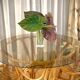 Smoked glass rattan table + chairs