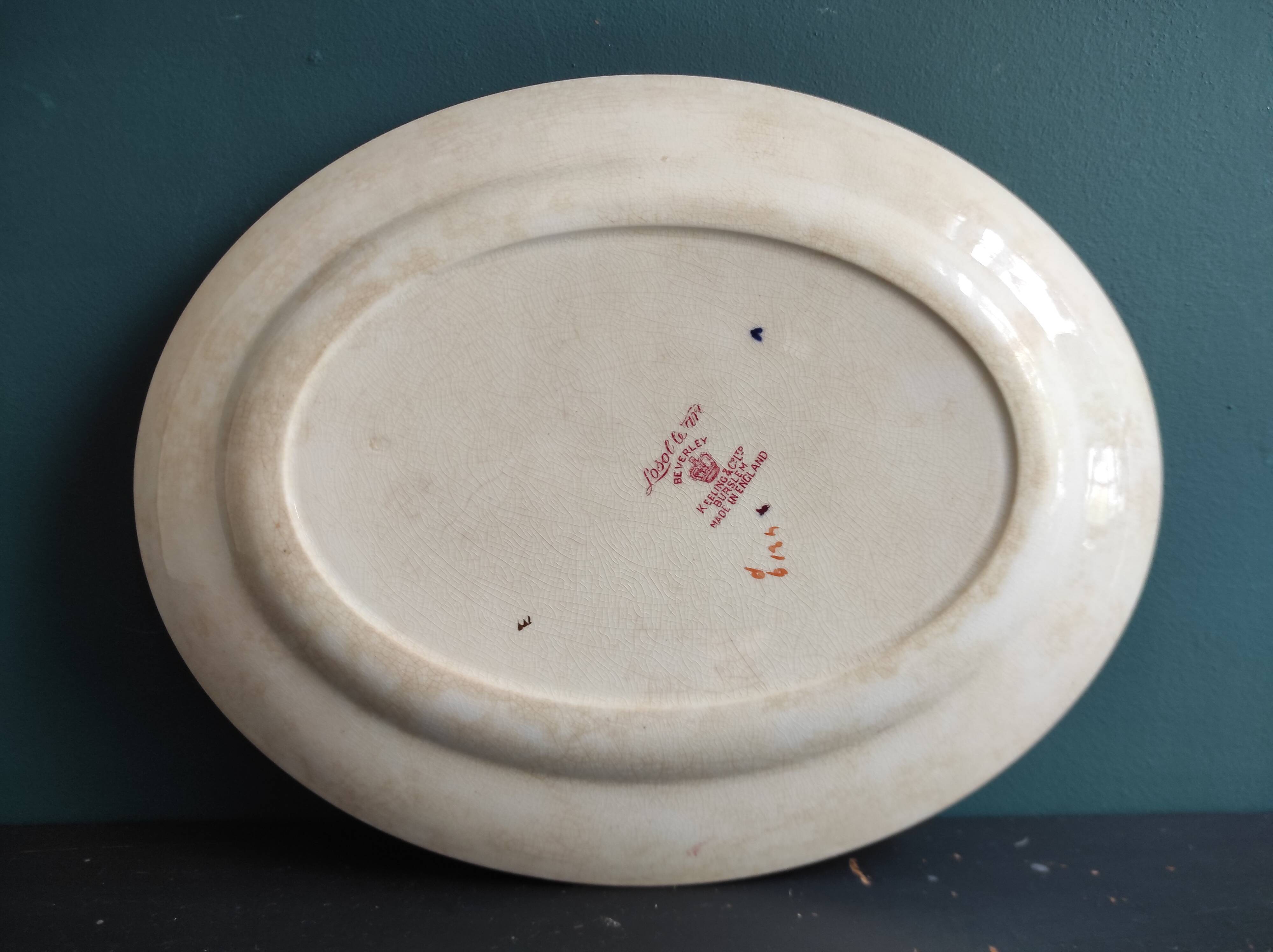 Losol Ware Keeling & Co. oval serving plate, Beverley, England, Burslem , 1