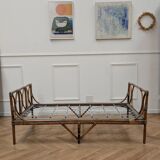 Vintage rattan bed from the 50s and 60s
