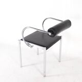 Set of 6 chrome and leather chairs