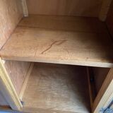 Library / Vintage solid wood sideboard – 3 doors with display cabinet