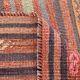 Red & Blue Pinstriped Pattern Vintage Kilim Rug, 156x221Cm