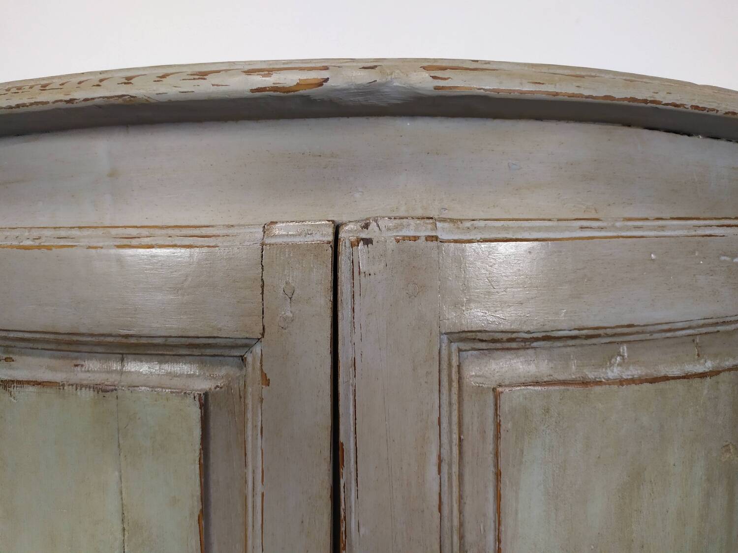 Rustic patinated corner cupboard