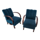 Two H-227 armchairs from the 1930s, designed by J. Halabala, Art Deco style, Czechoslovakia