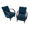 Two H-227 armchairs from the 1930s, designed by J. Halabala, Art Deco style, Czechoslovakia