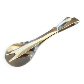 Modernist salad tongs gulden – polished stainless steel – 1970s