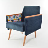 Fauteuil carré Matisse bleu
