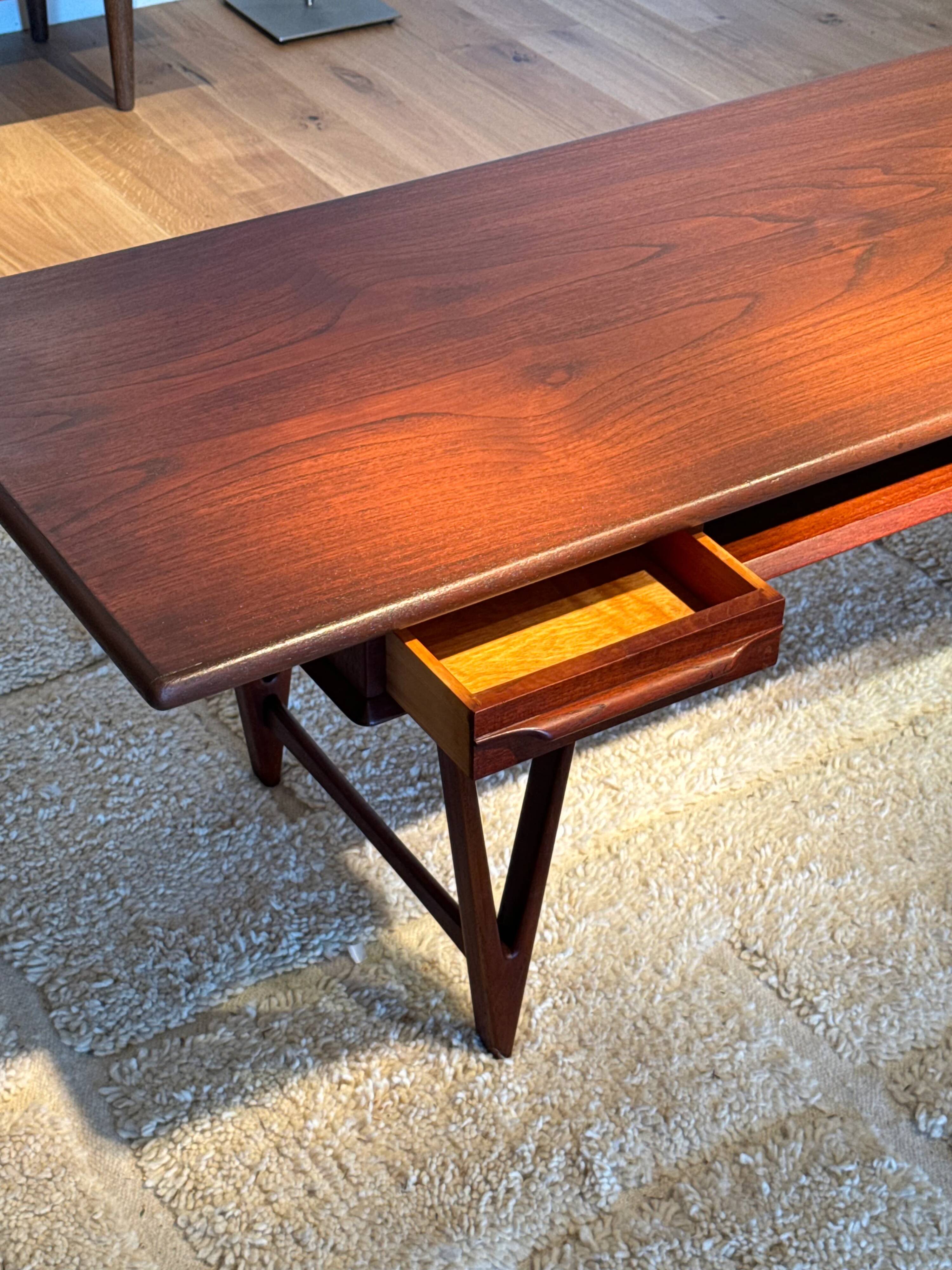 Vintage Danish teak coffee table by E.W. Bach for Toften Møbelfabrik