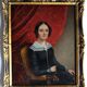 Antique Biedermeier Young Lady Miniature Portrait Painting