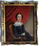 Antique Biedermeier Young Lady Miniature Portrait Painting