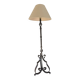 Large hammered wrought iron floor lamp, brutalist style, mid-20th century.