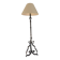 Large hammered wrought iron floor lamp, brutalist style, mid-20th century.