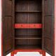 Antique Chinese Red Lacquer Cabinet – Traditional Wedding-Style Cupboard