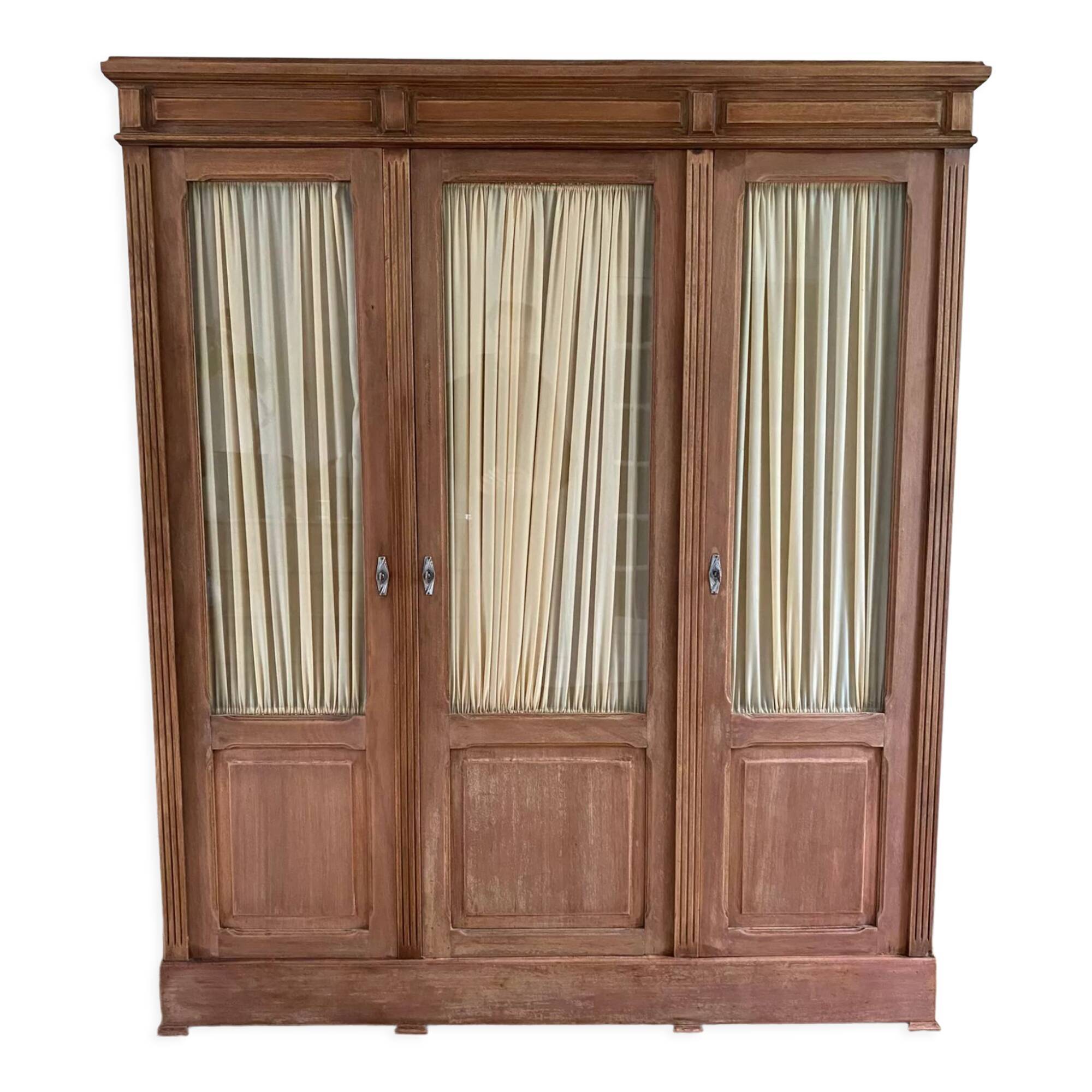 Showcase three vintage glass doors