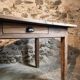 Table de ferme française ancienne en chêne avec deux tiroirs — XIXe siècle