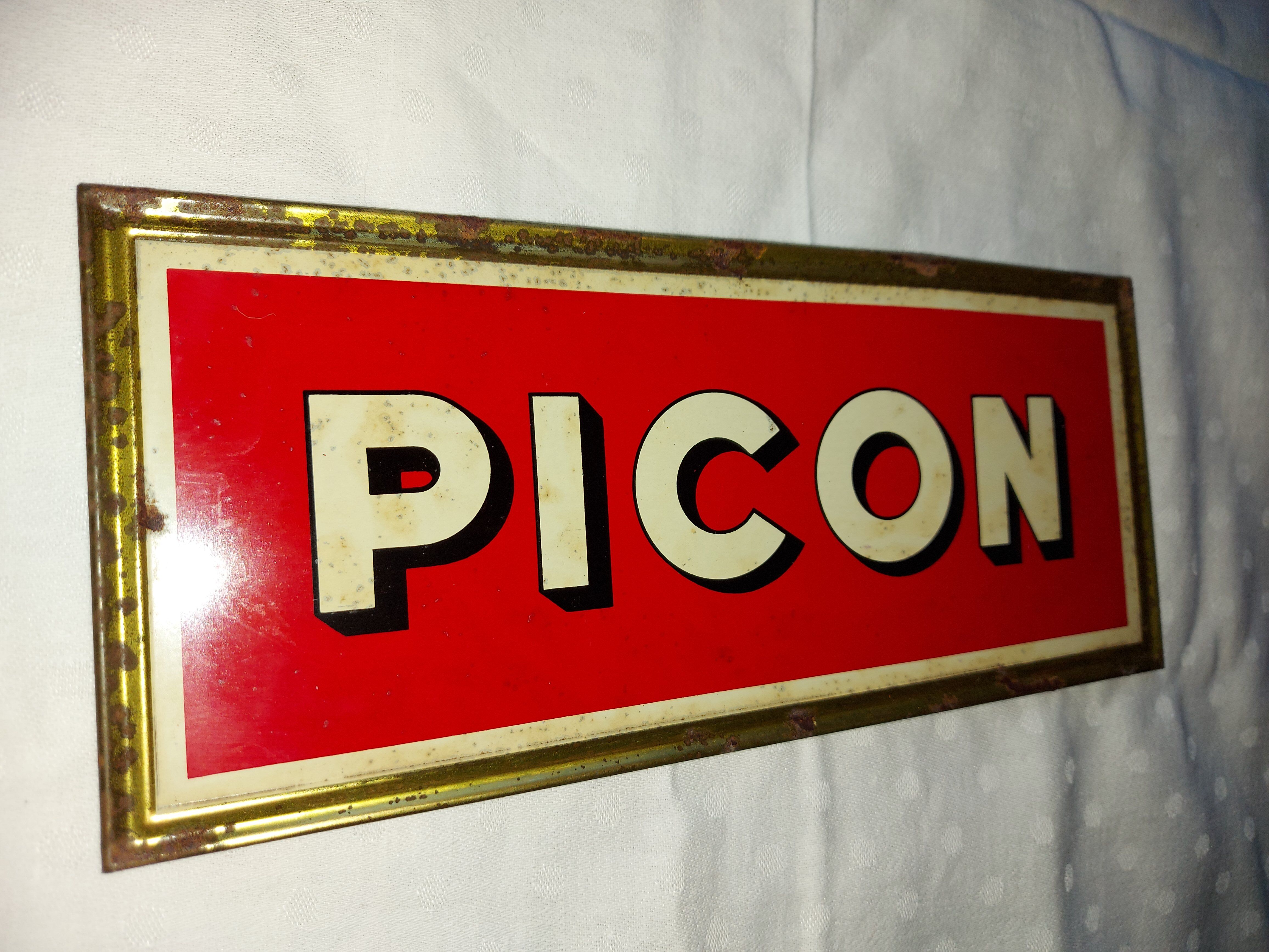 Plaque publicitaire authentique en tôle " PICON "