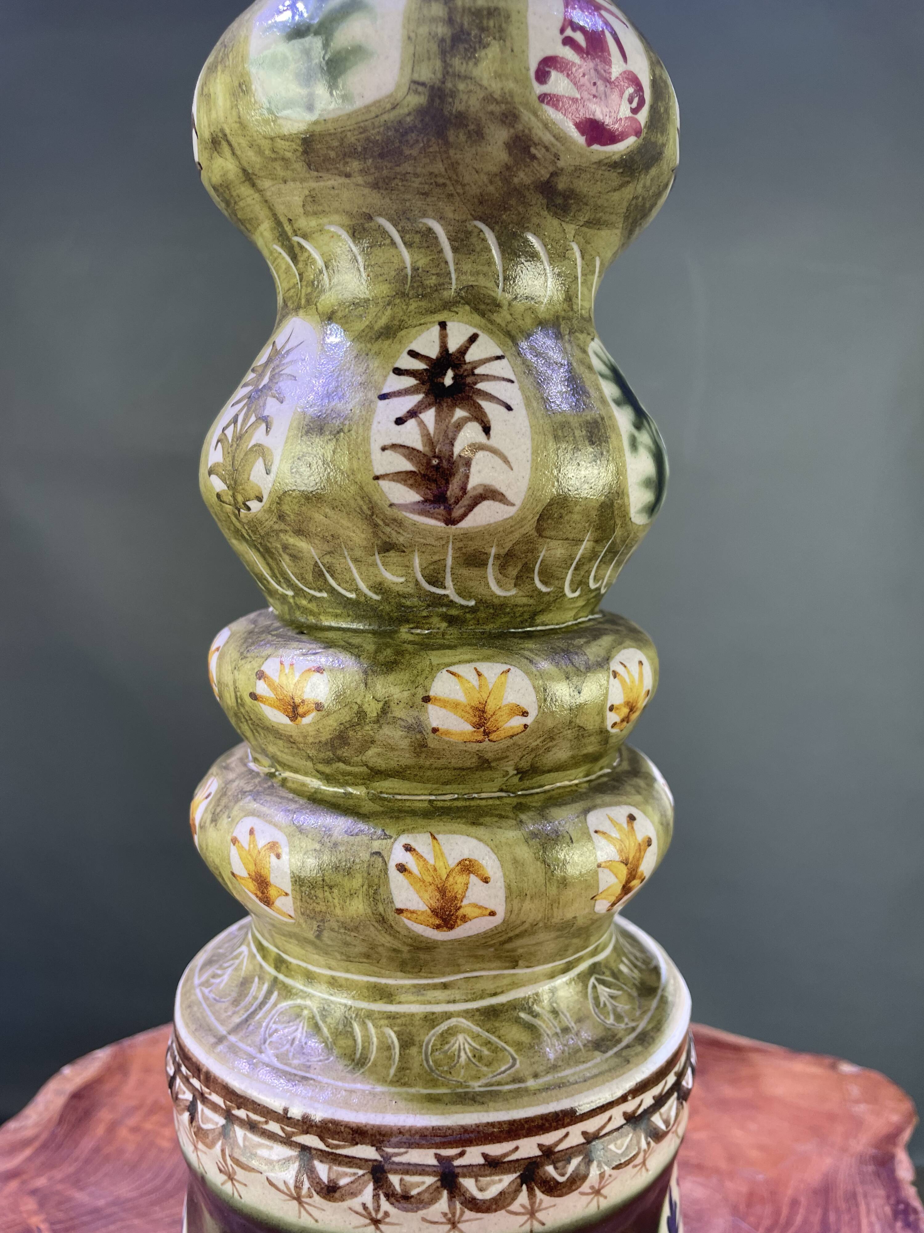 Quimper ceramic candlestick signed Keraluc