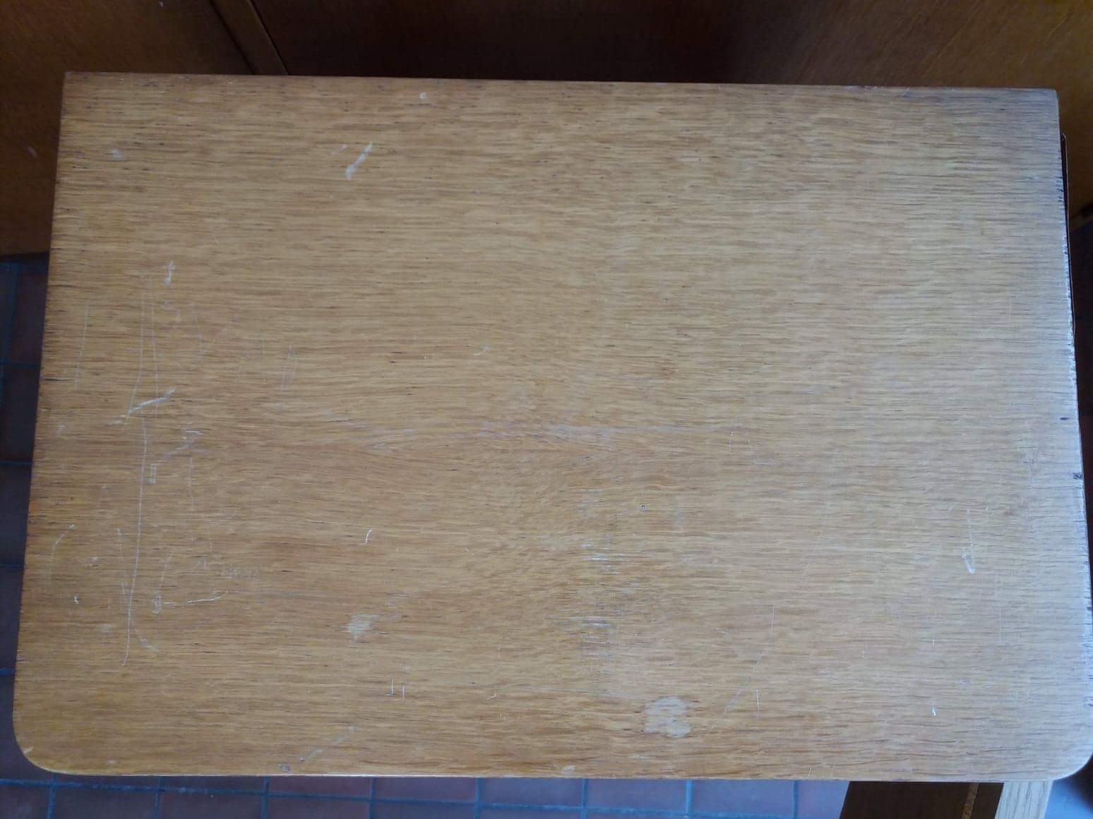 Vintage rattan feet compass bedside table