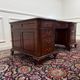 Classic English partner desk green leather