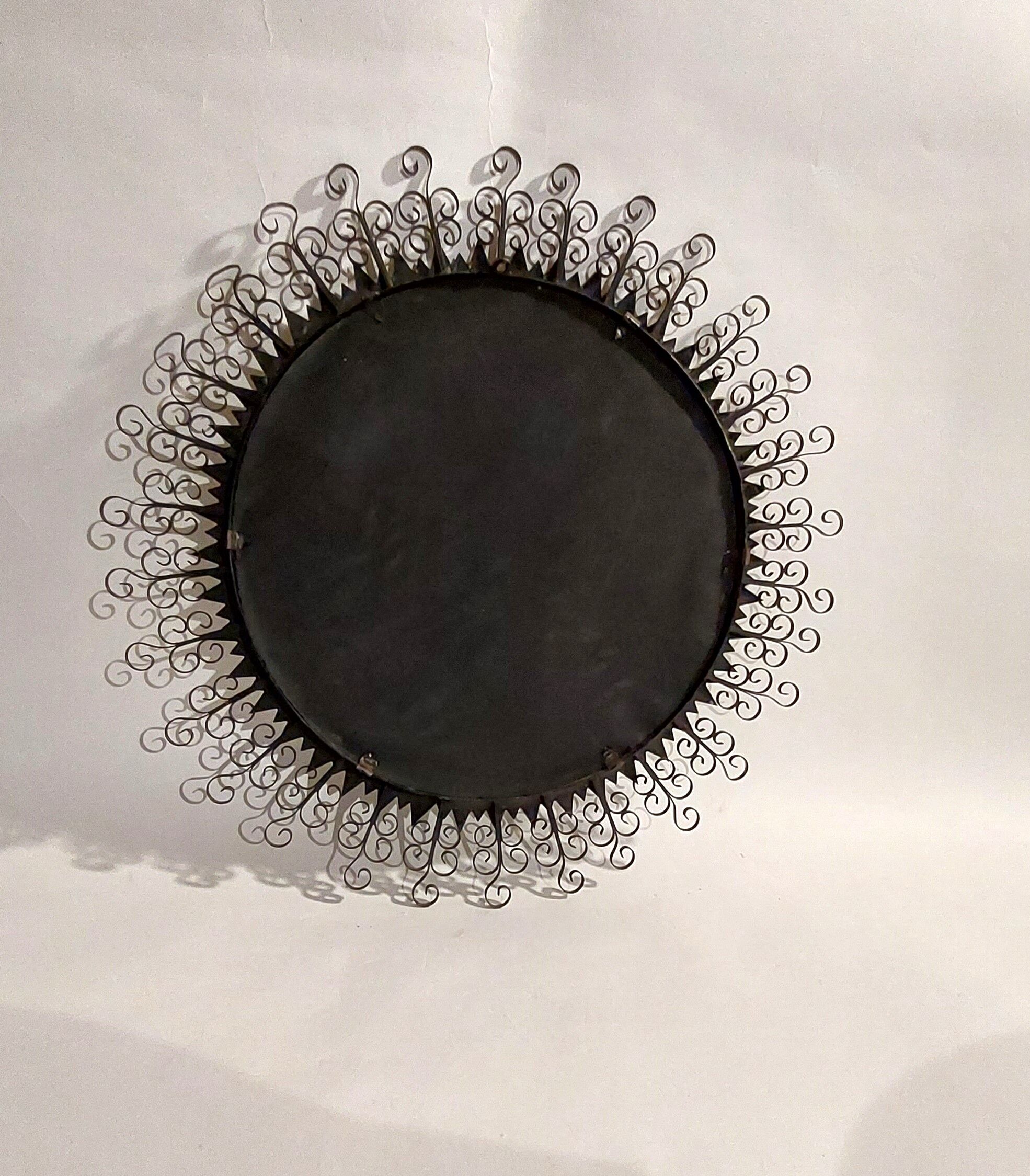 Golden wrought iron Chaty mirror 1960