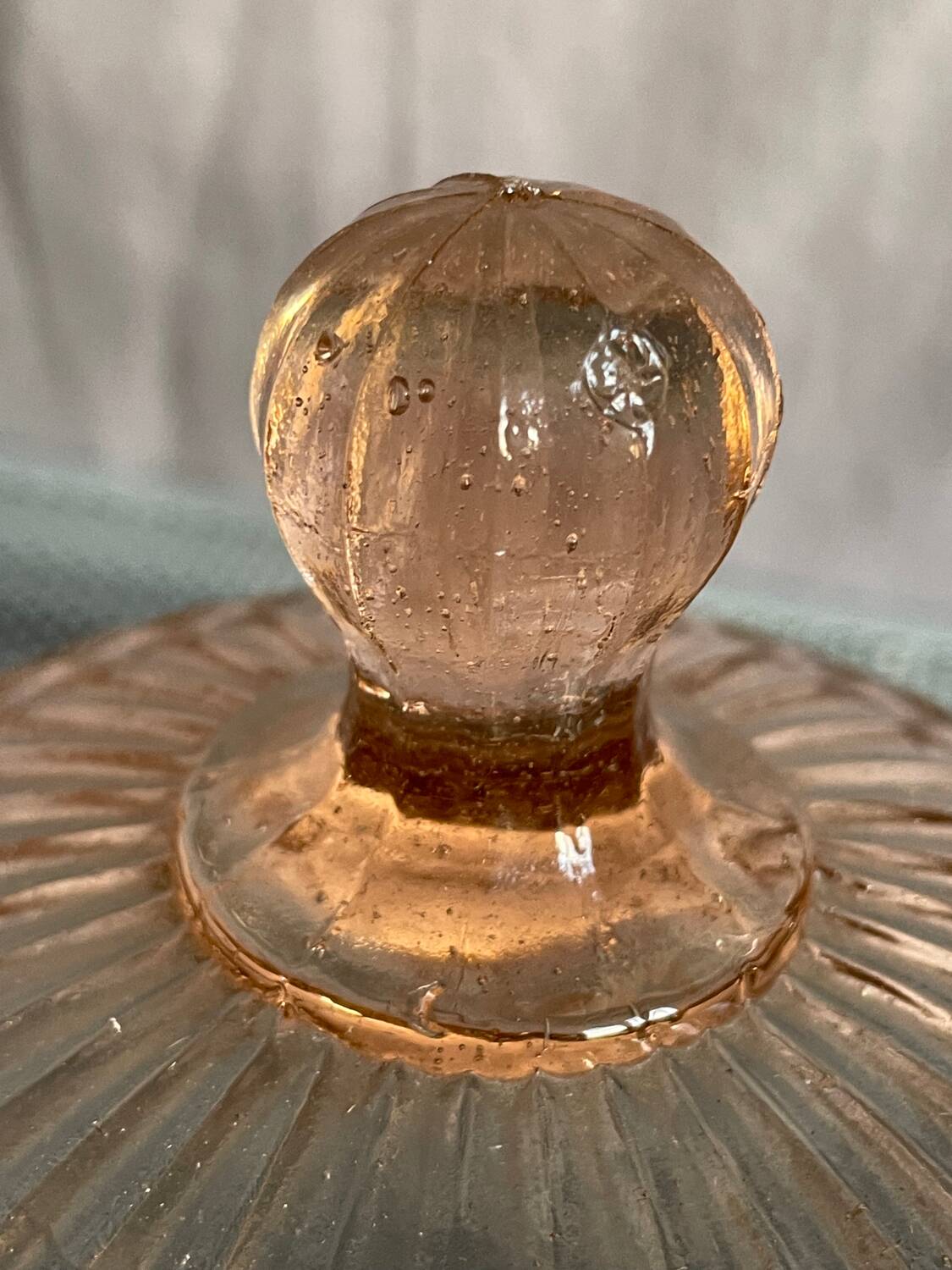 Pink bell, vintage glass, Jeannette