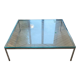 Table basse design Italien verre épais et acier brossé
