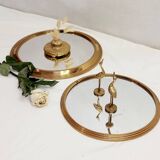 Vintage round mirror tray