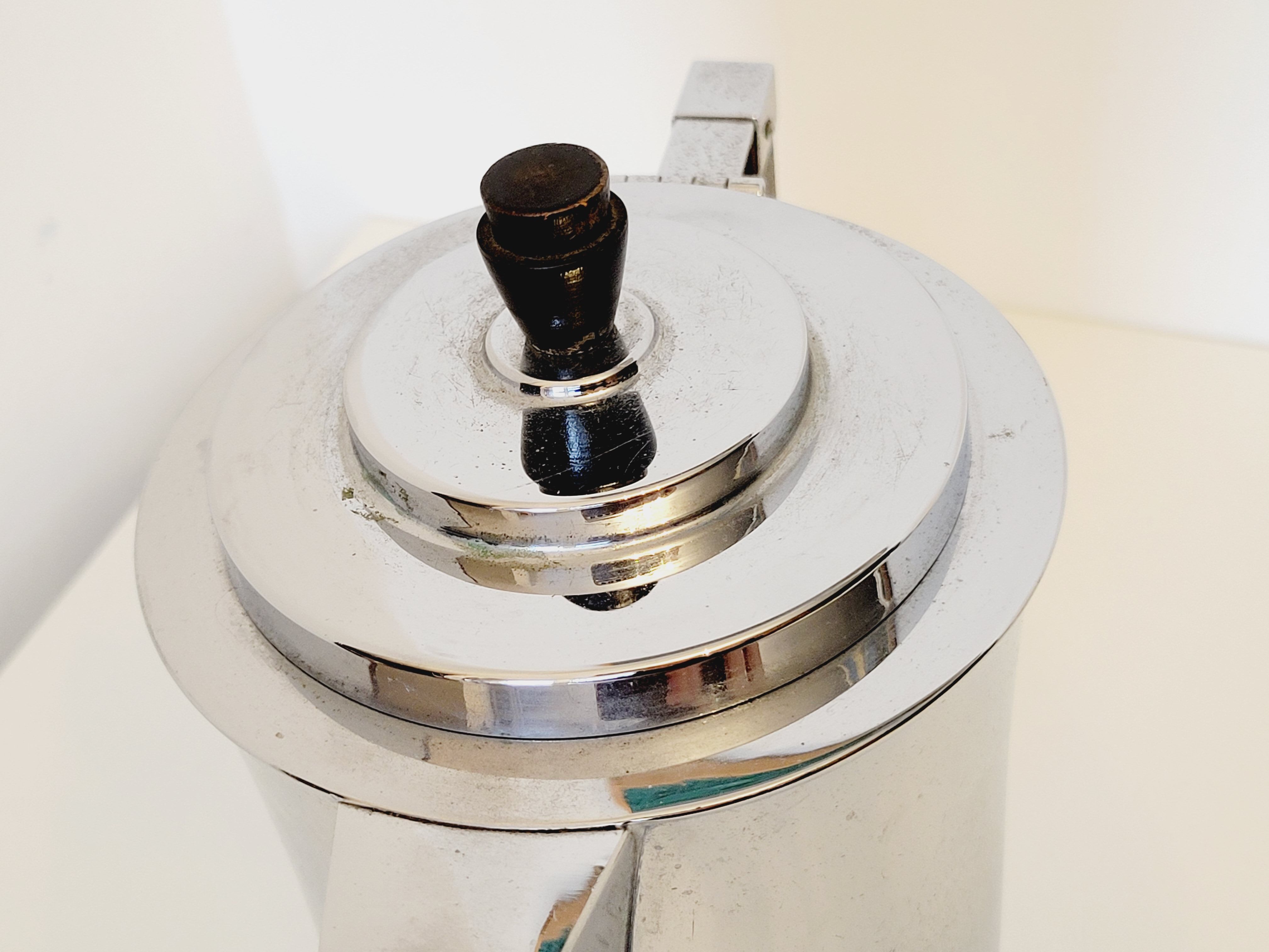 Old tea maker art deco metal and wood