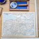 The Seine and its estuary, original map printed in 1902.