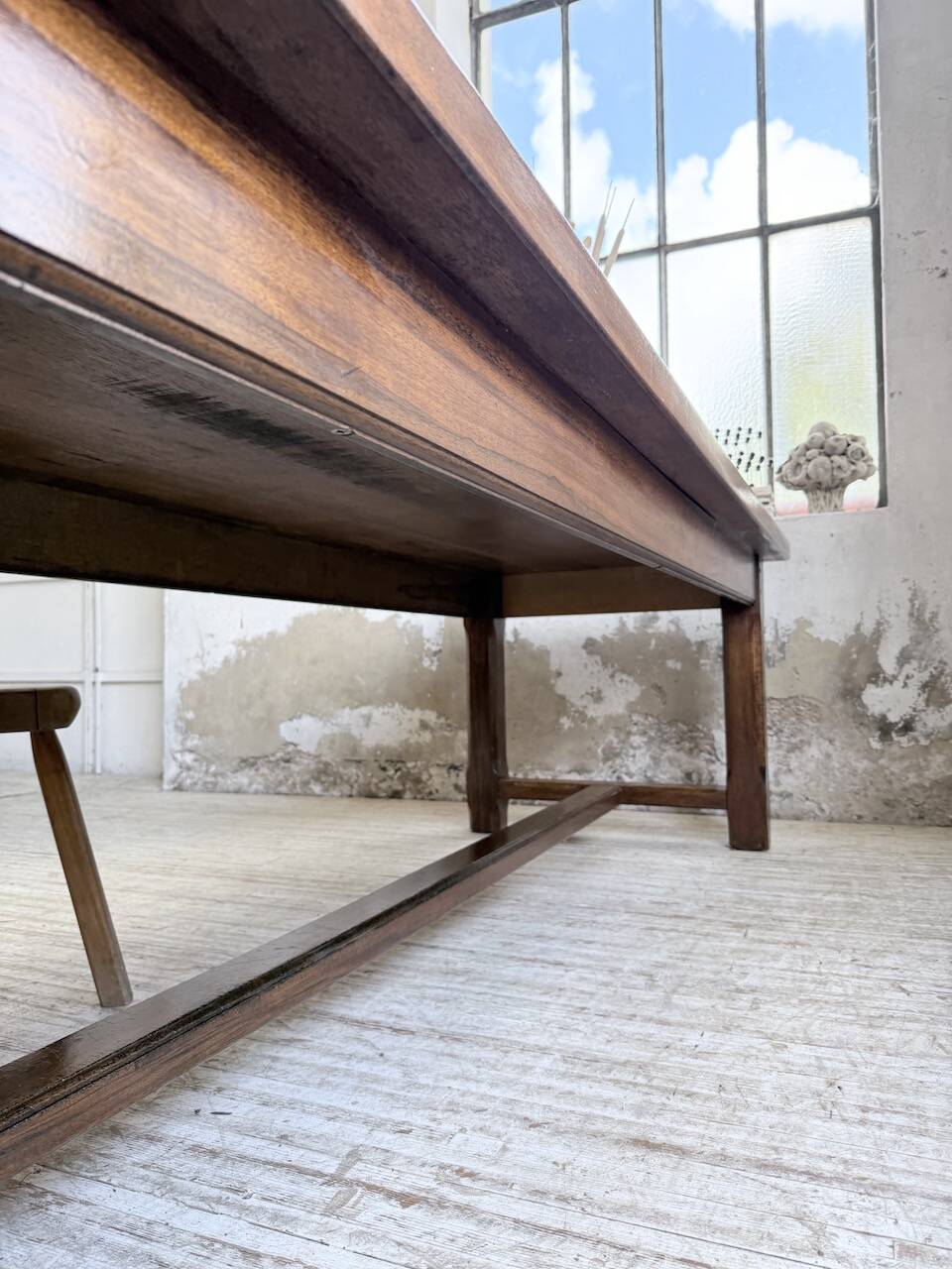 Table de ferme campagne noyer massif XL 250cm