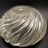 Vintage Twisted Ribs Murano Glass Trinket Bowl by Archimede Seguso with Gold Leaf, Italy
